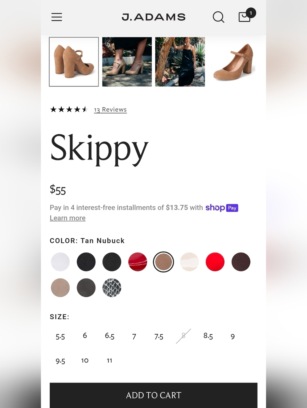 Skippy By J. Adams-Mary Jane Block Heel Pumps In Natural Nubuck - Picture 14 of 14